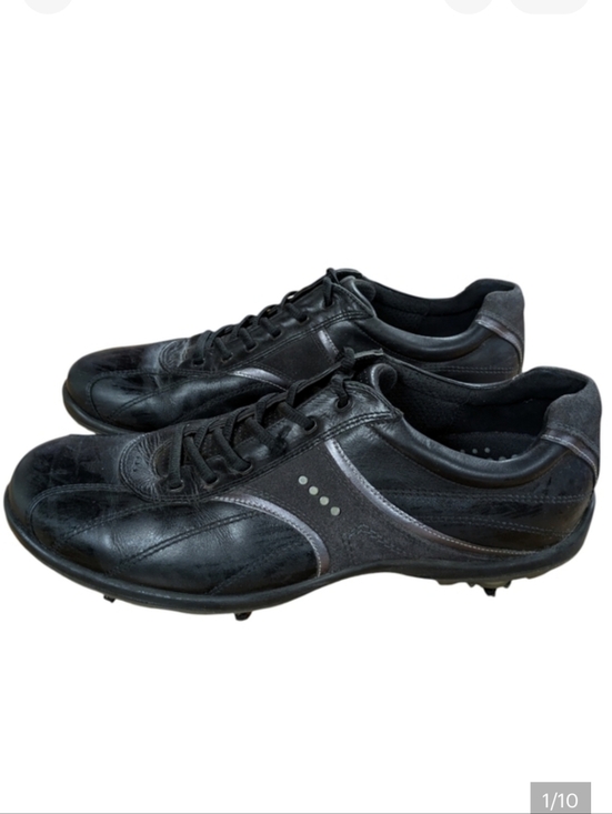 Ecco Other - Ecco Black Leather Golf Shoes Mens Size 46